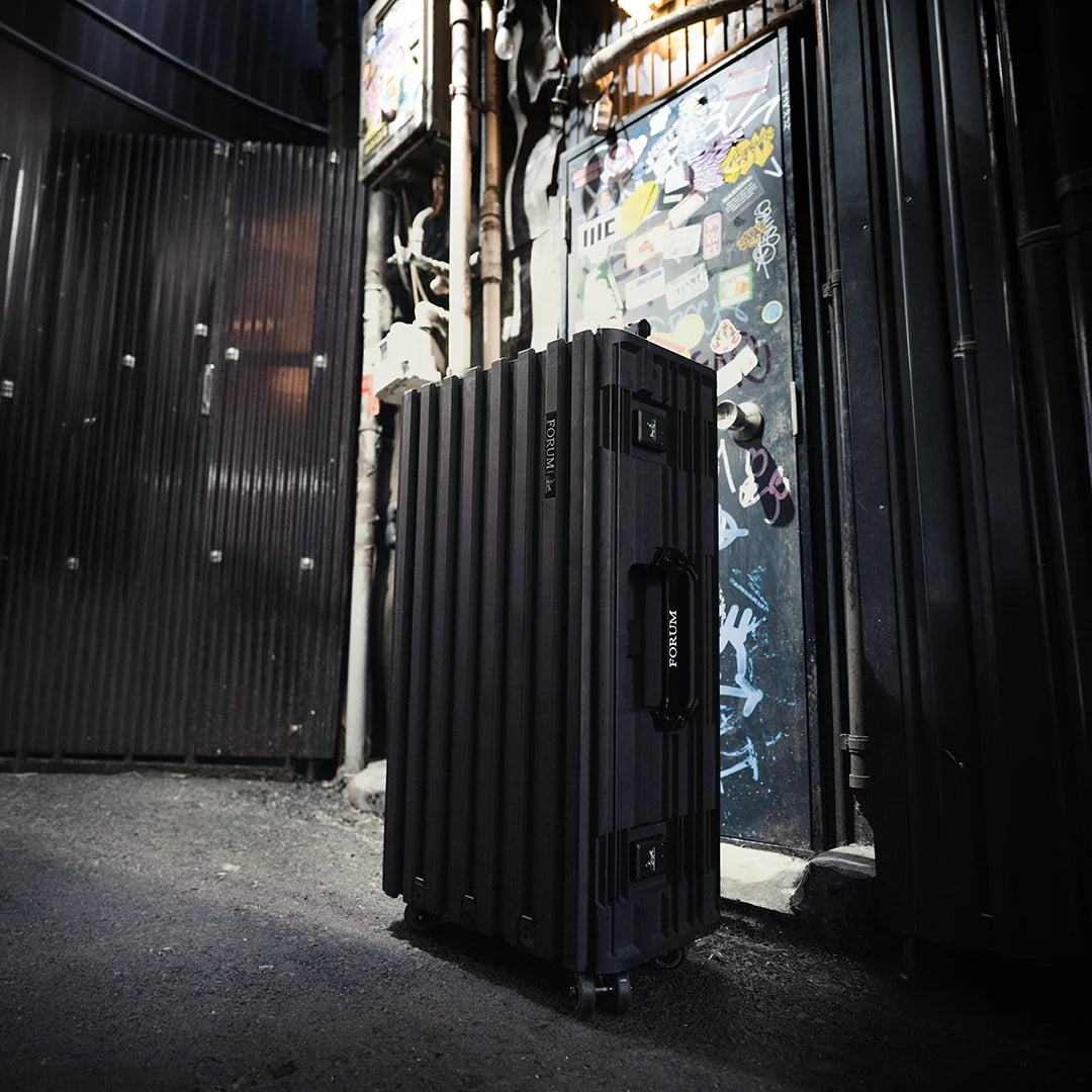 The Hades case standing in a narrow alley
