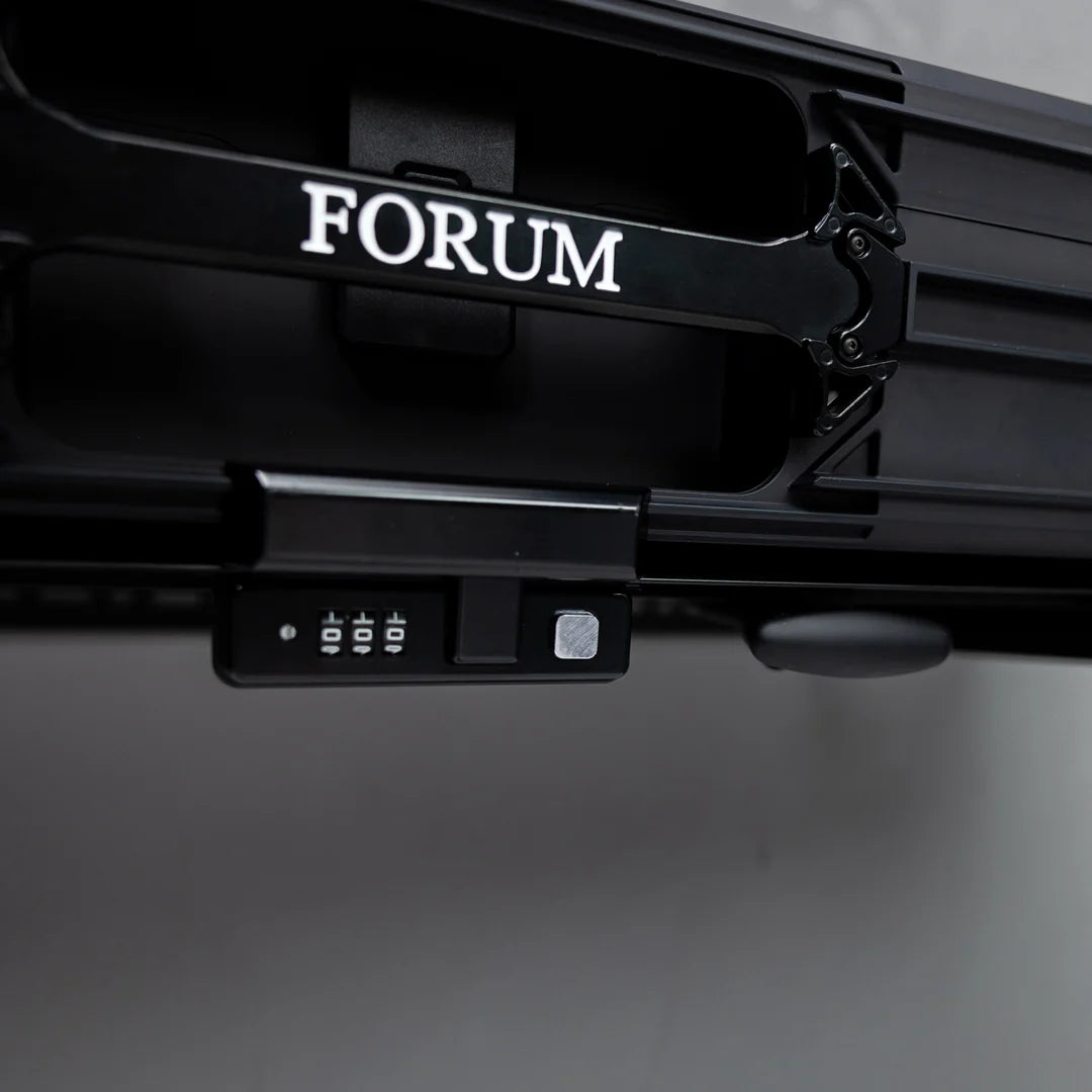 Theseus locked onto the Wall Mount, seen from below, the combination lock in view
